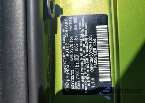 2023 Hyundai Venue Sel из США, поврежденный, VIN KMHRC8A30PU261021